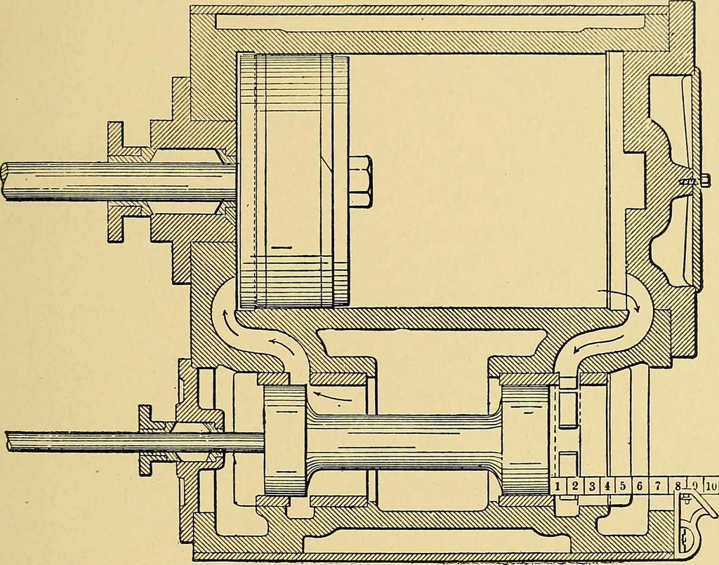 An illustration from Valve setting: simple methods of setting the plain slide valve. Meyer cut-off. Corliss. and poppet types, 1908, leaf 136