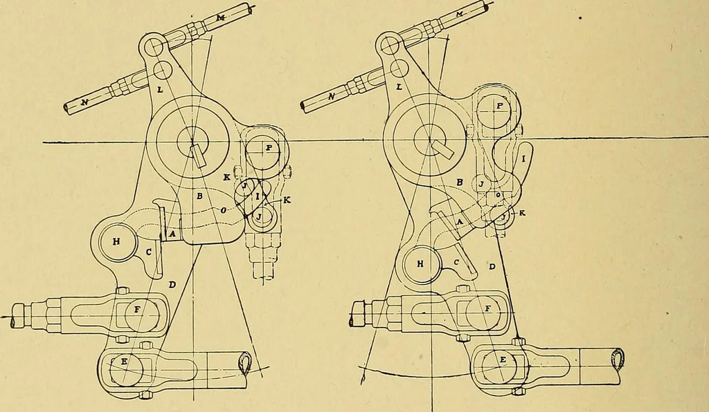 An illustration from Valve setting: simple methods of setting the plain slide valve. Meyer cut-off. Corliss. and poppet types, 1908, leaf 157