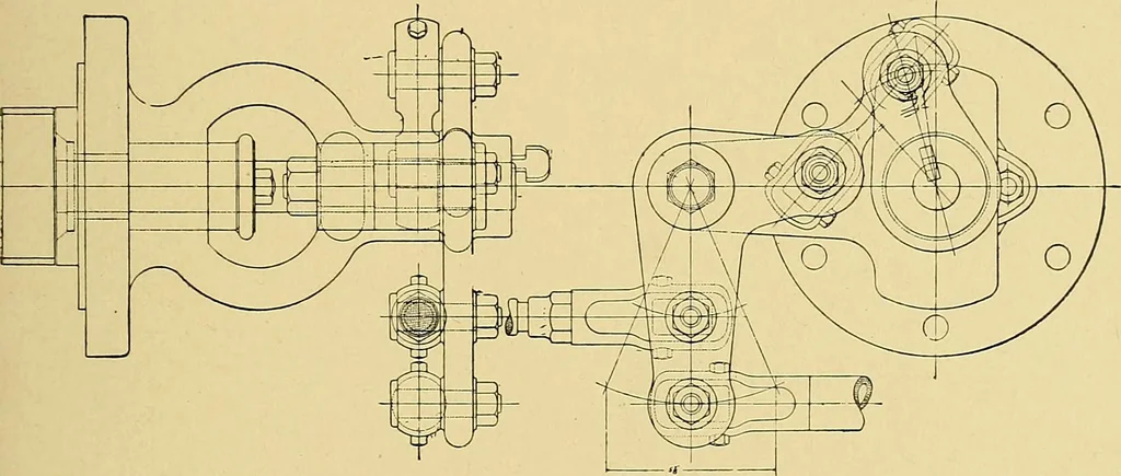 An illustration from Valve setting: simple methods of setting the plain slide valve. Meyer cut-off. Corliss. and poppet types, 1908, leaf 158