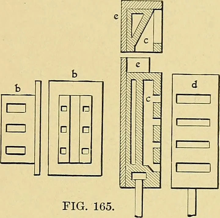 An illustration from Valve setting: simple methods of setting the plain slide valve. Meyer cut-off. Corliss. and poppet types, 1908, leaf 172