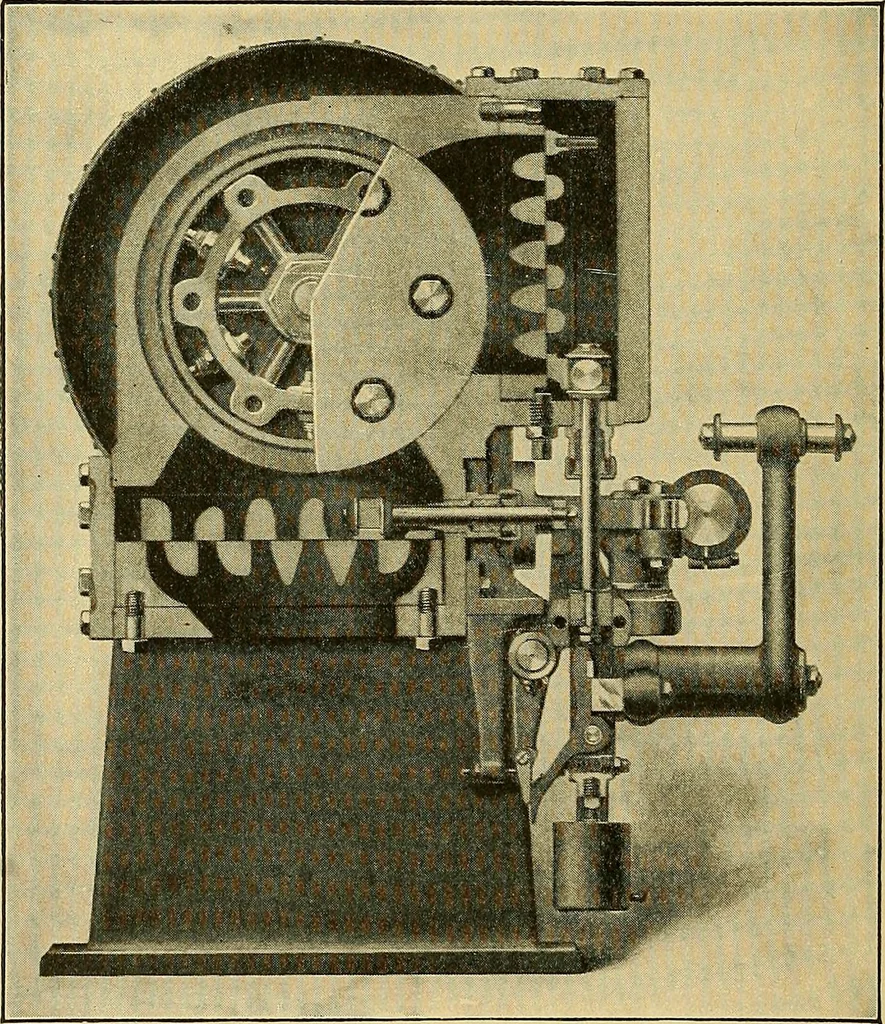 An illustration from Valve setting: simple methods of setting the plain slide valve. Meyer cut-off. Corliss. and poppet types, 1908, leaf 87