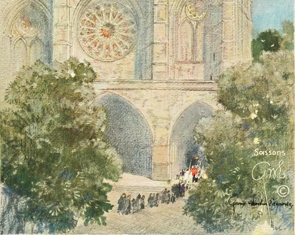 An illustration from Vanished halls and cathedrals of France, 1917, leaf 176