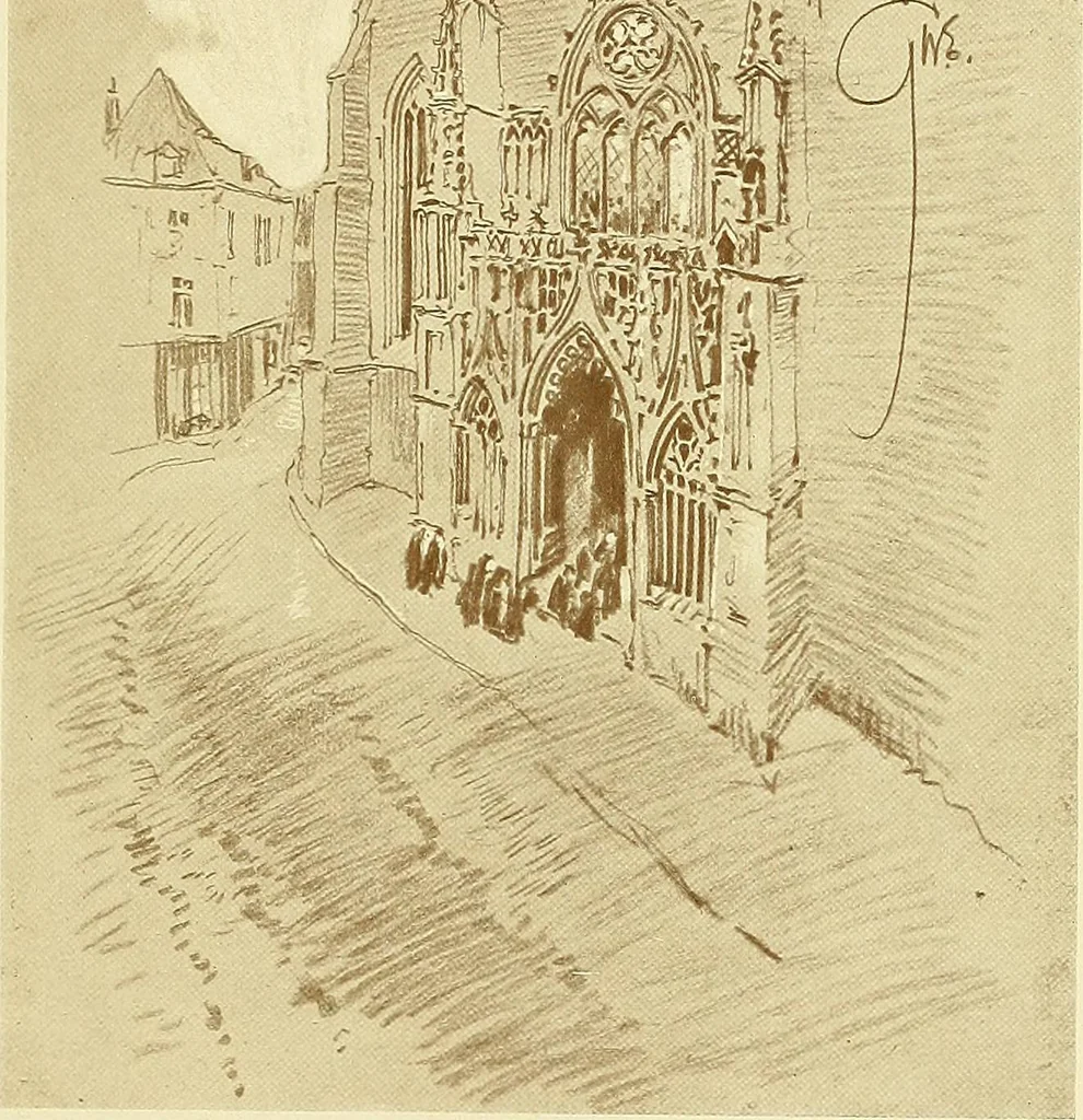 An illustration from Vanished halls and cathedrals of France, 1917, leaf 42
