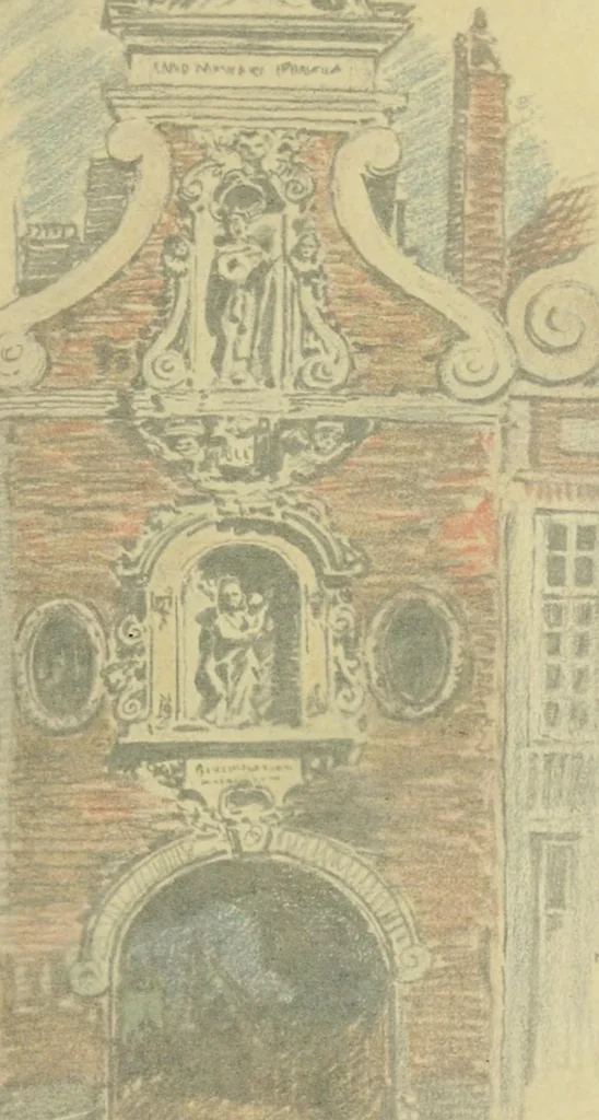 An illustration from Vanished towers and chimes of Flanders, 1916, leaf 124