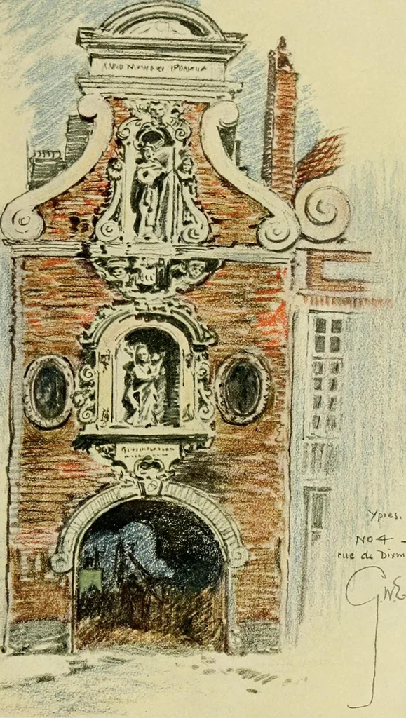 An illustration from Vanished towers and chimes of Flanders, 1916, leaf 126