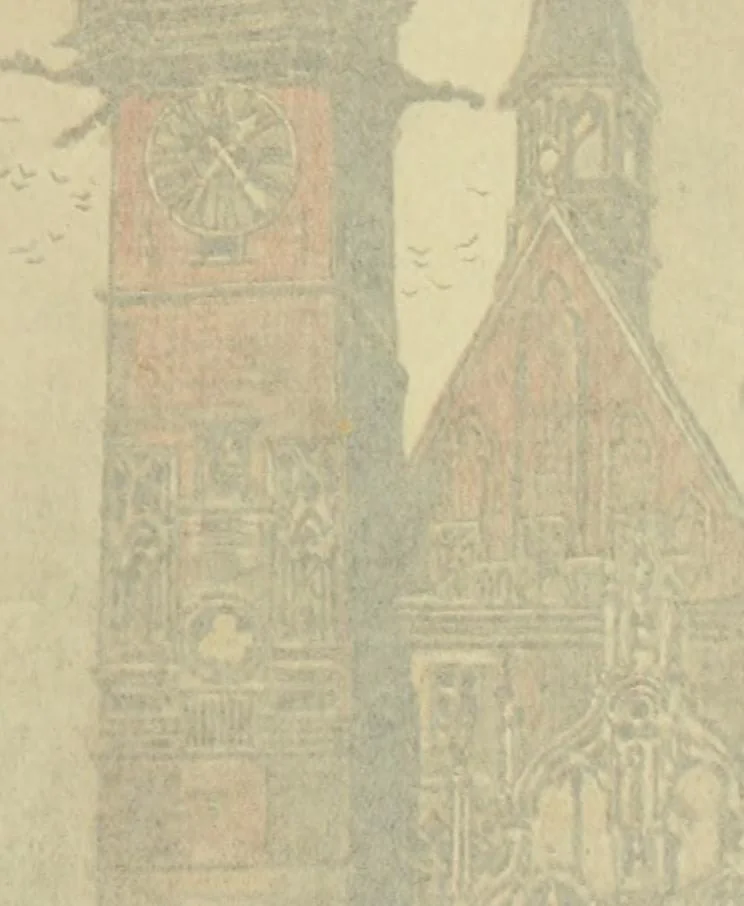 An illustration from Vanished towers and chimes of Flanders, 1916, leaf 196