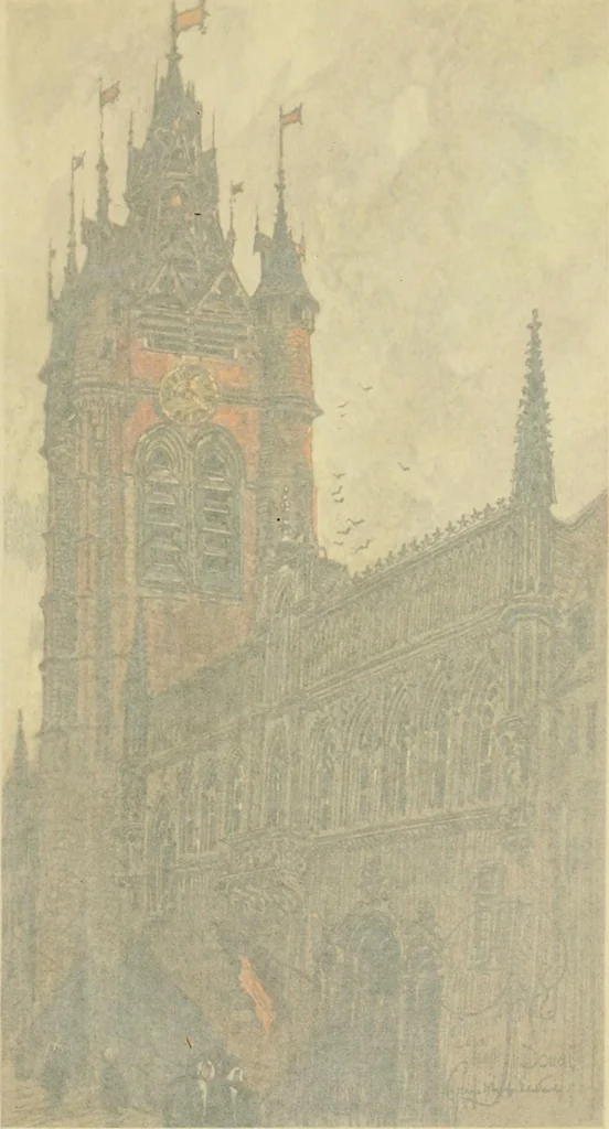 An illustration from Vanished towers and chimes of Flanders, 1916, leaf 266