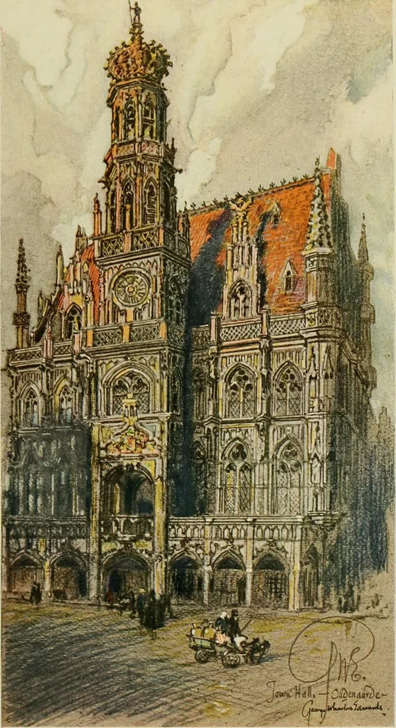 An illustration from Vanished towers and chimes of Flanders, 1916, leaf 278