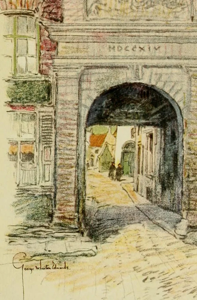 An illustration from Vanished towers and chimes of Flanders, 1916, leaf 294