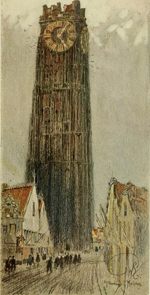 An illustration from Vanished towers and chimes of Flanders, 1916, leaf 32