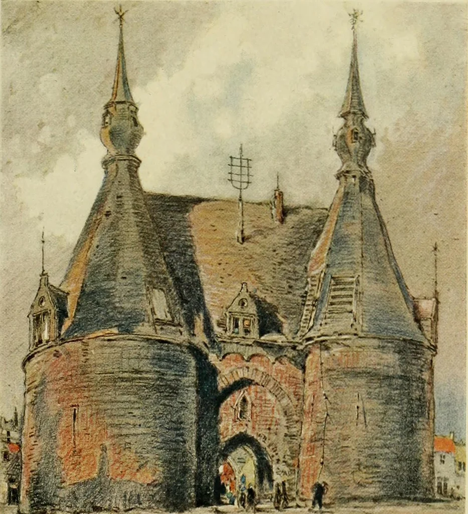 An illustration from Vanished towers and chimes of Flanders, 1916, leaf 48
