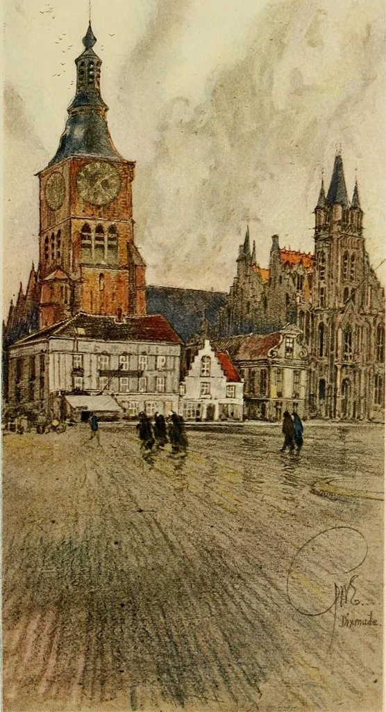 An illustration from Vanished towers and chimes of Flanders, 1916, leaf 98