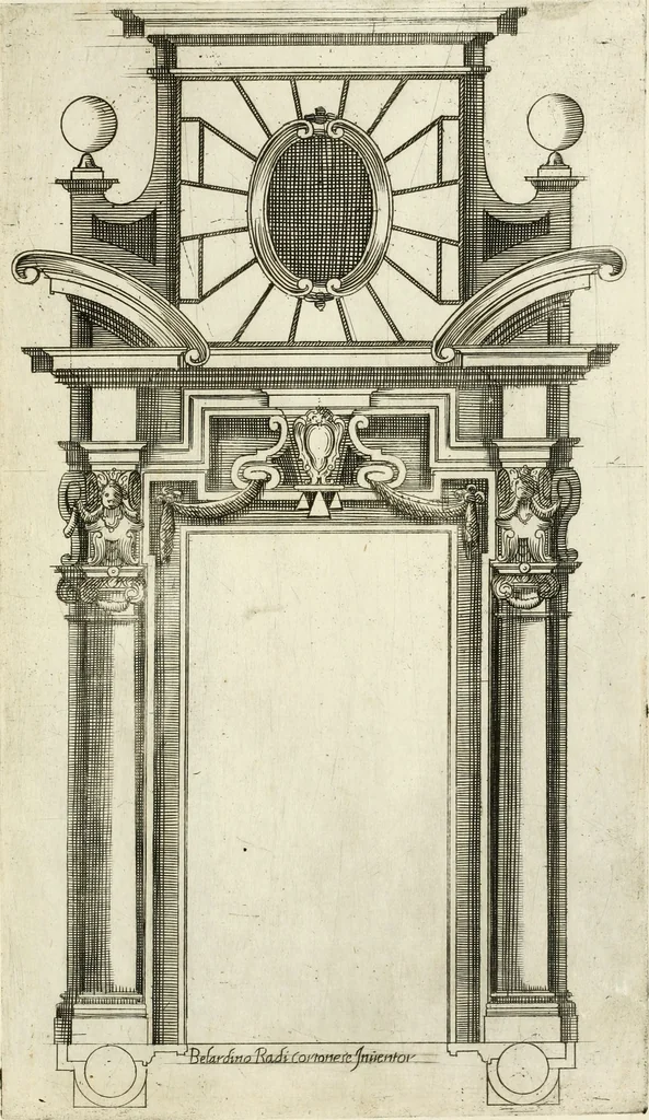 An illustration from Vari disegni de arghitettura ornati de porte, 1619, leaf 102
