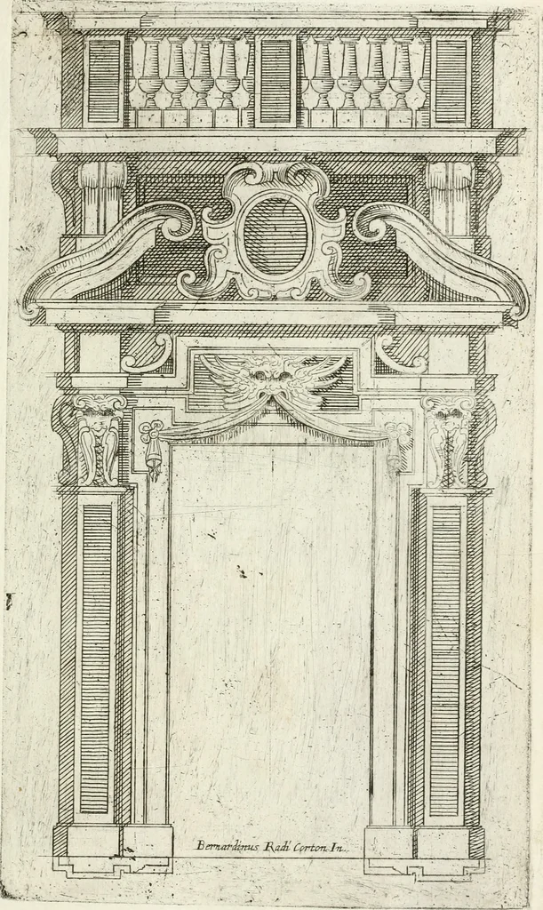 An illustration from Vari disegni de arghitettura ornati de porte, 1619, leaf 30