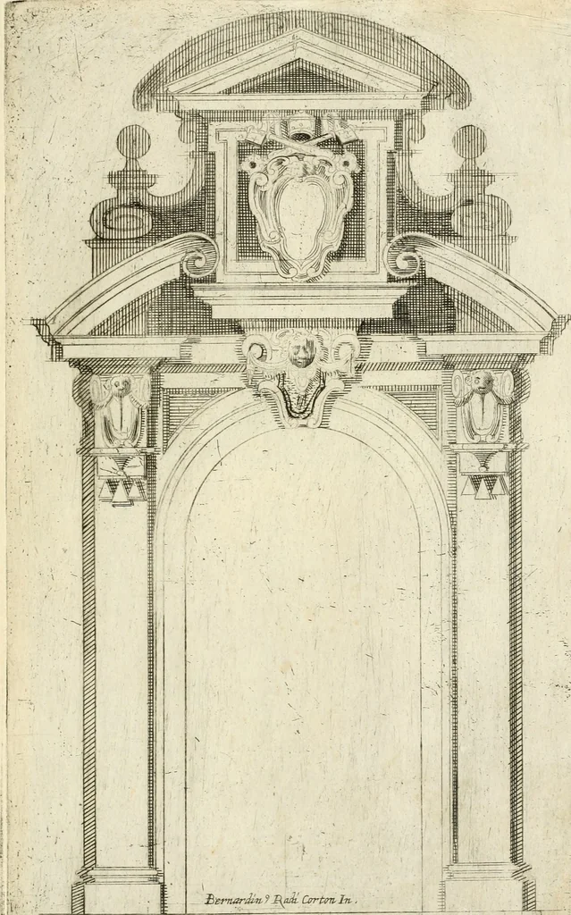 An illustration from Vari disegni de arghitettura ornati de porte, 1619, leaf 48