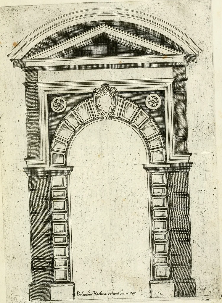 An illustration from Vari disegni de arghitettura ornati de porte, 1619, leaf 66