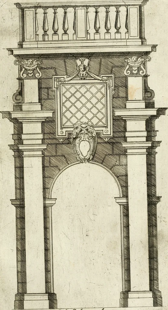 An illustration from Vari disegni de arghitettura ornati de porte, 1619, leaf 78