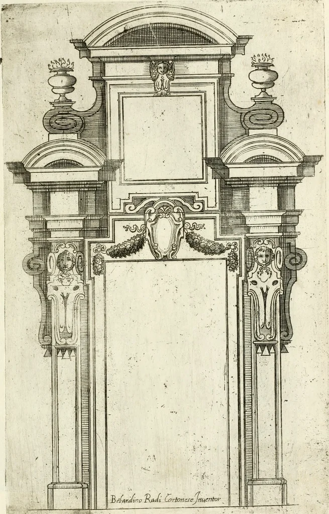 An illustration from Vari disegni de arghitettura ornati de porte, 1619, leaf 82