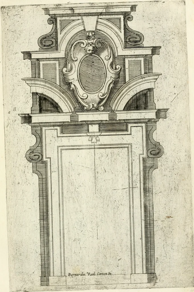 An illustration from Vari disegni de arghitettura ornati de porte, 1619, leaf 88