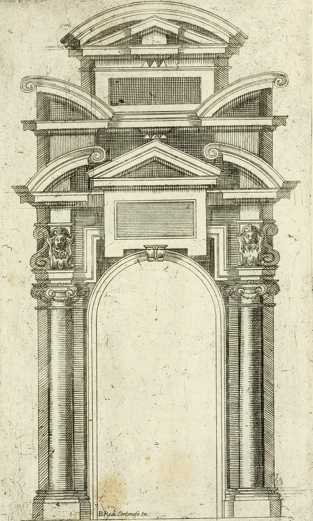 An illustration from Vari disegni de arghitettura ornati de porte, 1619, leaf 92