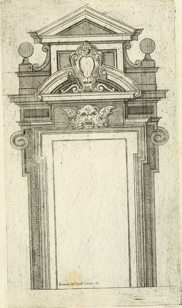 An illustration from Vari disegni de arghitettura ornati de porte, 1619, leaf 94