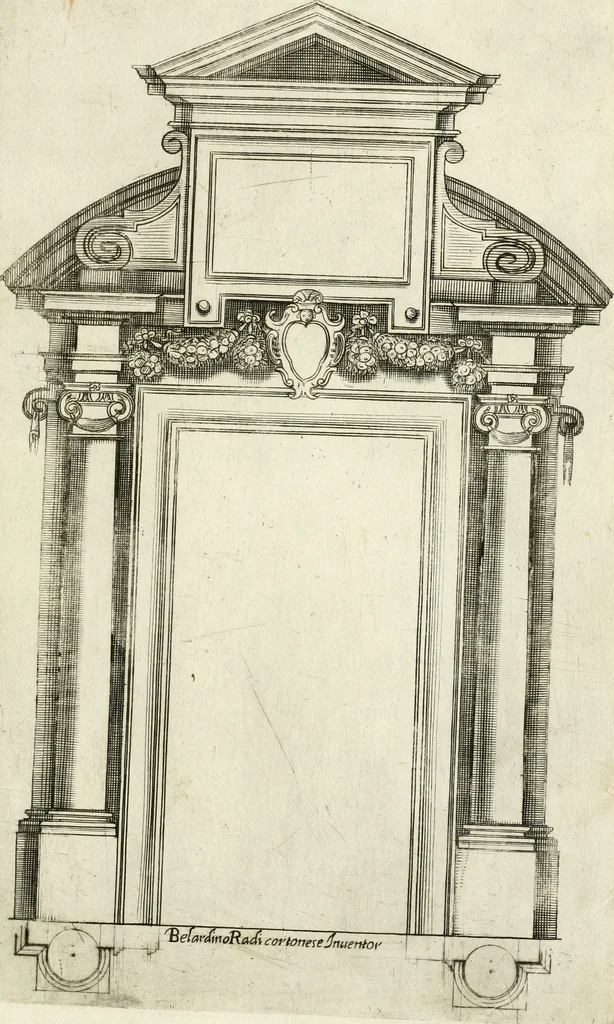 An illustration from Vari disegni de arghitettura ornati de porte, 1619, leaf 98