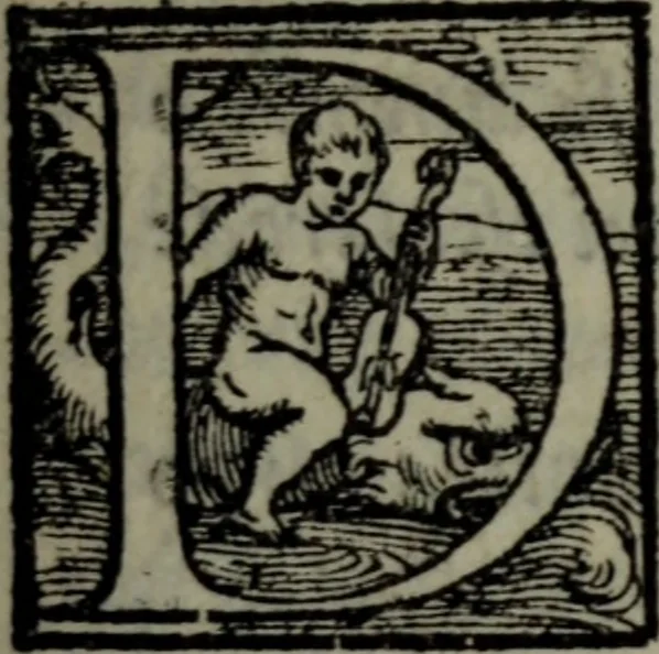 An illustration from Varii componimenti di M. Hort. Lando, nvovamenti venvti in lvce : Quesiti amorosi, con le risposte. Dialogo intitolato Ulisse. Ragionamento occorso tra un cavalliere, & un'huomo soletario. Alcune novelle. Alcune favole. Alcuni scroppoli, che sogliono occorrere nella cottidiana nostra lingua, 1552, leaf 12
