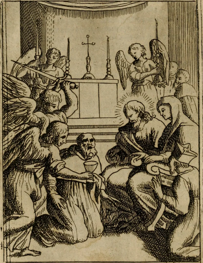 An illustration from Varii, e veri ritratti della morte : disegnati in immagini, ed espressi in essempij al peccatore duro di cuore, 1675, leaf 113