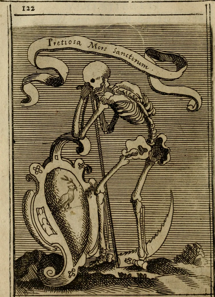 An illustration from Varii, e veri ritratti della morte : disegnati in immagini, ed espressi in essempij al peccatore duro di cuore, 1675, leaf 125