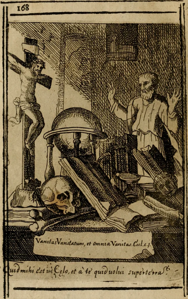 An illustration from Varii, e veri ritratti della morte : disegnati in immagini, ed espressi in essempij al peccatore duro di cuore, 1675, leaf 171