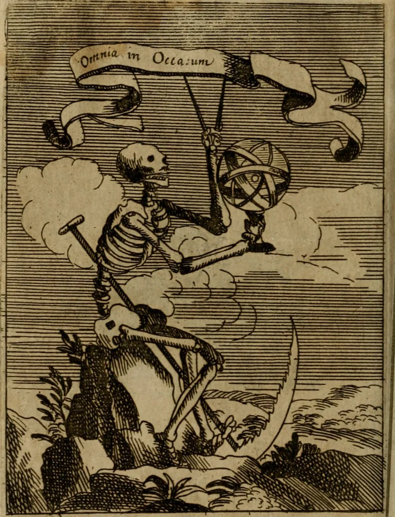 An illustration from Varii, e veri ritratti della morte : disegnati in immagini, ed espressi in essempij al peccatore duro di cuore, 1675, leaf 23
