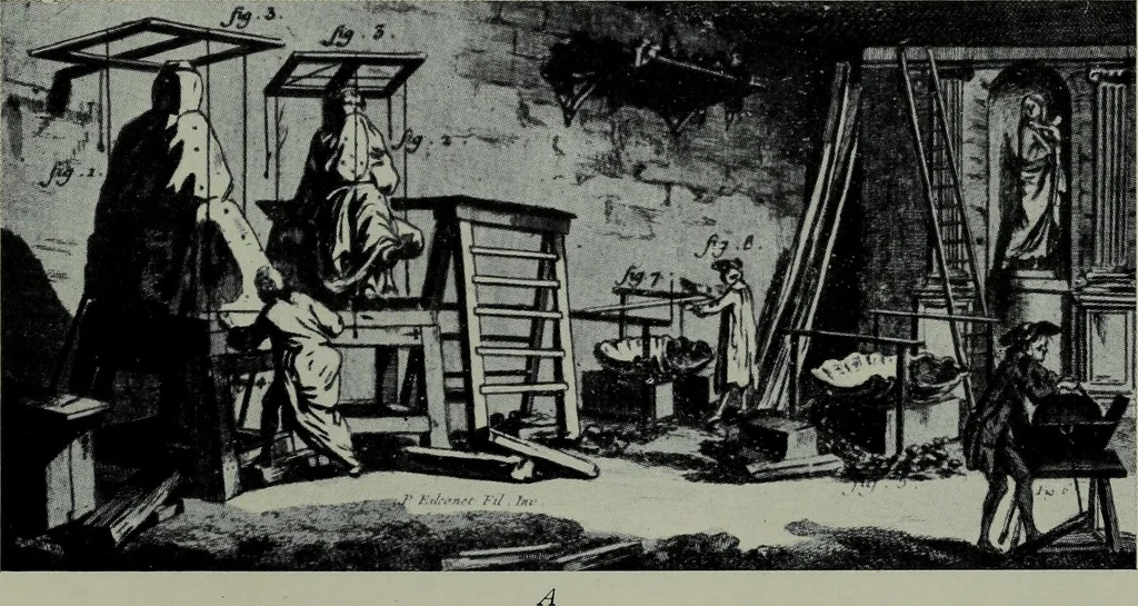 An illustration from Vasari on technique; being the introduction to the three arts of design, architecture, sculpture and painting, prefixed to the Lives of the most excellent painters, sculptors and architects, 1907, leaf 244