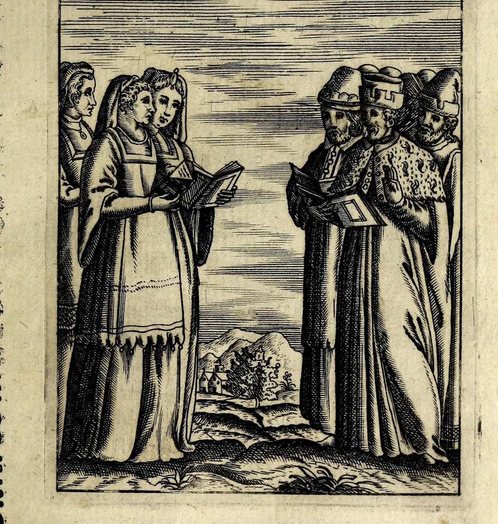 An illustration from Vaso di uerità : nel quale si contengono dodeci resolutioni uere a dodeci importanti dubbi, fatti intorno all'origine, nascita, uita, opere, e morte dell'Antichristo, 1597, leaf 33