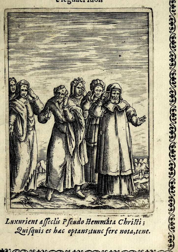 An illustration from Vaso di uerità : nel quale si contengono dodeci resolutioni uere a dodeci importanti dubbi, fatti intorno all'origine, nascita, uita, opere, e morte dell'Antichristo, 1597, leaf 89