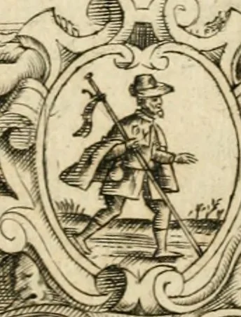 An illustration from Vaticinia, sev, Praedictiones illvstrivm virorvm : sex rotis aere incisis compraensa : de successione Summ. Pontificis Rom., cum declarationibus et annotationibus Hieronymi Ioannini = Vaticini, overo, Predittioni d'hvomini illvstri : comprese in sei rvote intagliate in rame : della successione de i Sommi Pont. Rom., con le dichiarationi et annotationi di Hieronimo Gioanini, 1600, leaf 4