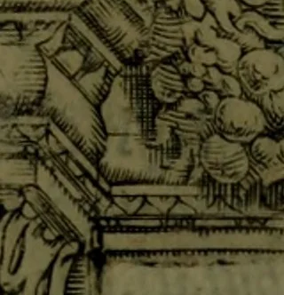 An illustration from Vaticinia, sive, Prophetiae Abbatis Ioachimi, [and] Anselmi Episcopi Marsicani; cum imaginibus aere incisis, correctione, et pulcritudine, plurium manuscriptorum exemplari ope, et variar imagin tabulis, et delineationibù, aliis antehac impressis longè praestantiora; quibus Rota, et Oraculum Turcicum maxime considerationis adiecta sunt; una cum praefatione et adnotationibus Paschalini Regiselmi, 1600, leaf 148