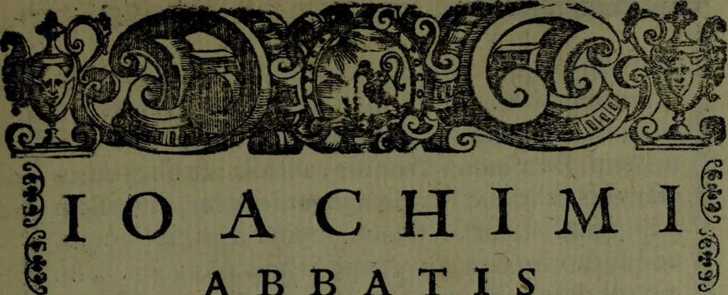 An illustration from Vaticinia, sive, Prophetiae Abbatis Ioachimi, [and] Anselmi Episcopi Marsicani; cum imaginibus aere incisis, correctione, et pulcritudine, plurium manuscriptorum exemplari ope, et variar imagin tabulis, et delineationibù, aliis antehac impressis longè praestantiora; quibus Rota, et Oraculum Turcicum maxime considerationis adiecta sunt; una cum praefatione et adnotationibus Paschalini Regiselmi, 1600, leaf 20