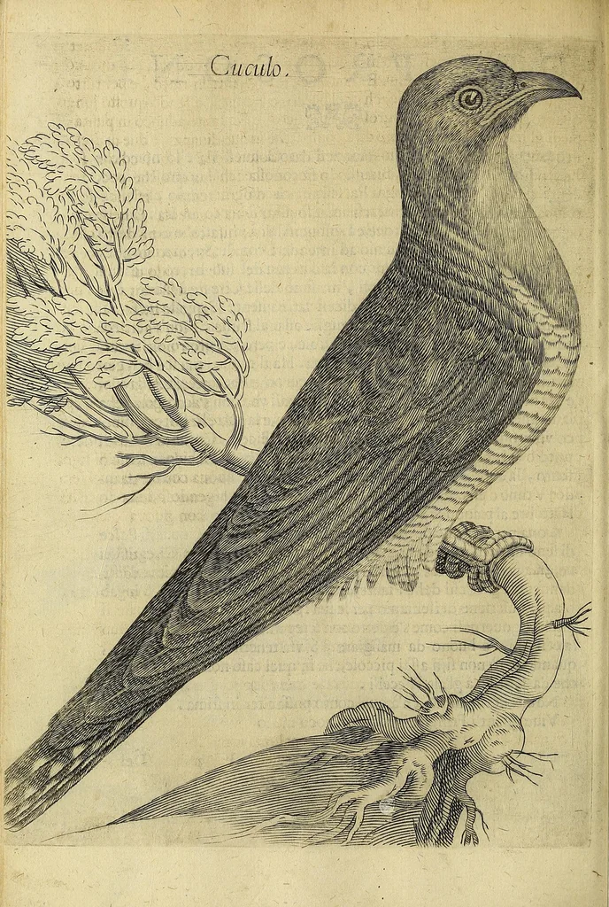 An illustration from Vccelliera, overo, Discorso della natvra, e proprieta di diversi vccelli : e in particolare di qve'che cantano : con il modo di prendergli, conoscergli, alleuargli, e mantenergli : e con le figure cauate dal vero, e diligentemente intagliate in rame dal Tempesta, e dal Villamena, 1622, leaf 88