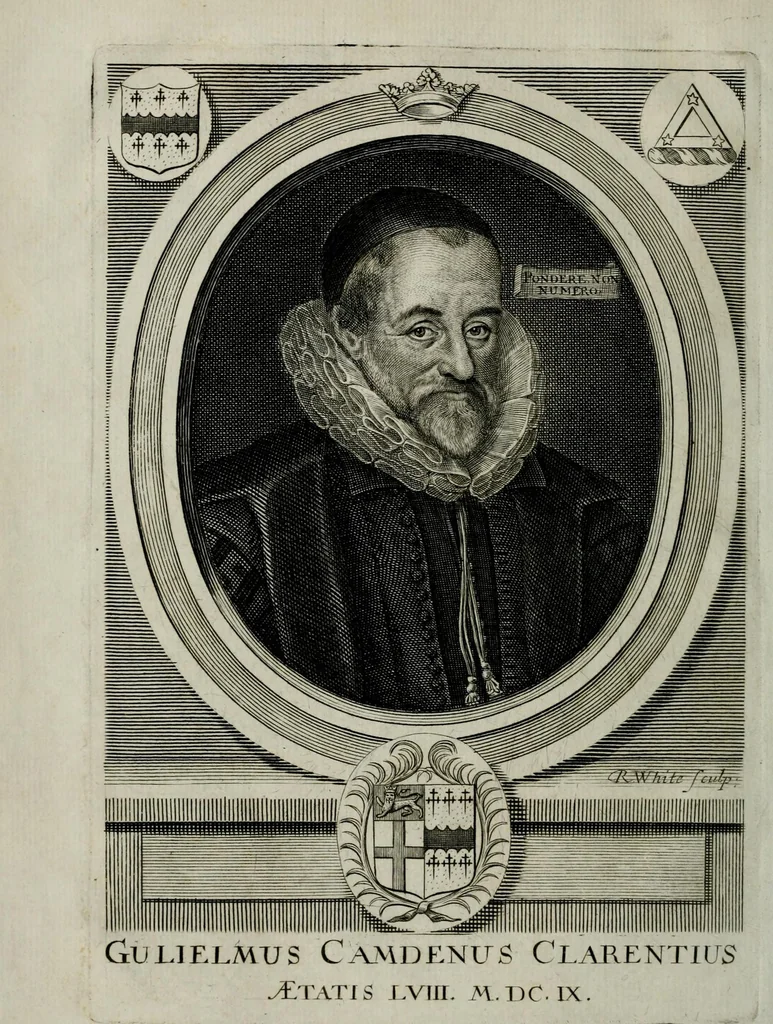 An illustration from V. Cl. Gulielmi Camdeni, et illustrium virorum ad G. Camdenum epistolæ, 1691, leaf 8