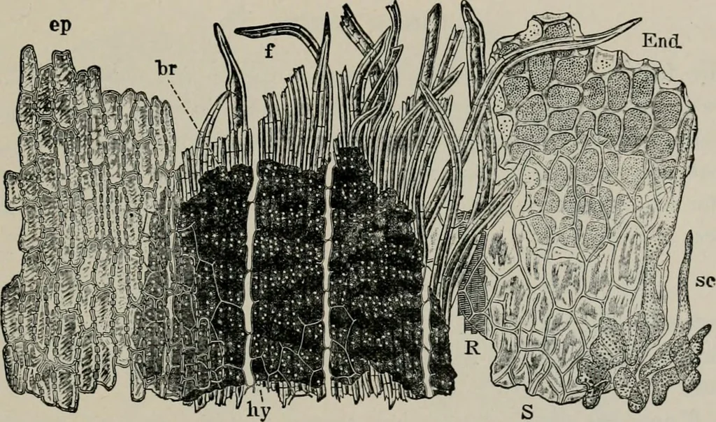 An illustration from The microscopy of vegetable foods, with special reference to the detection of adulteration and the diagnosis of mixtures, 1916, leaf 220