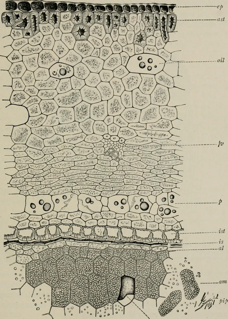 An illustration from The microscopy of vegetable foods, with special reference to the detection of adulteration and the diagnosis of mixtures, 1916, leaf 526