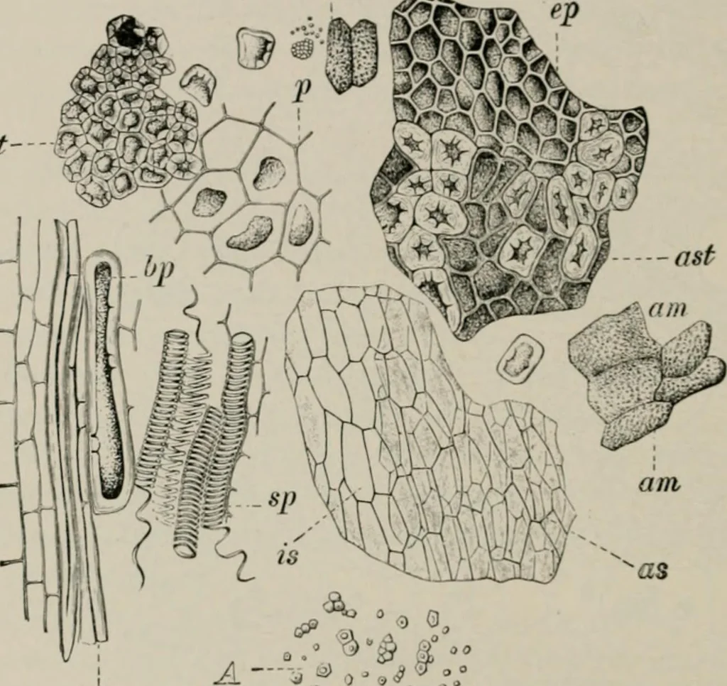 An illustration from The microscopy of vegetable foods, with special reference to the detection of adulteration and the diagnosis of mixtures, 1916, leaf 527