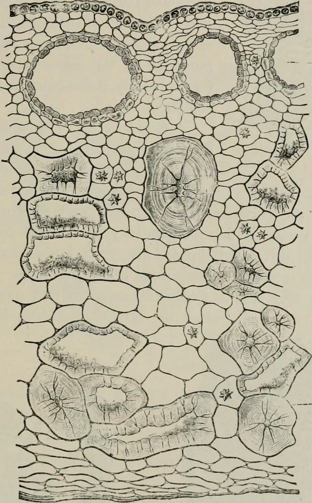 An illustration from The microscopy of vegetable foods, with special reference to the detection of adulteration and the diagnosis of mixtures, 1916, leaf 548
