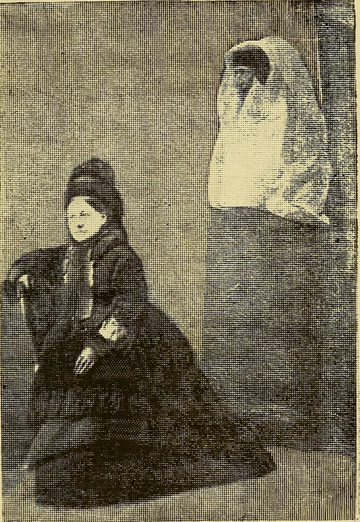 An illustration from The veil lifted. Modern developments of spirit photography. With twelve illustrations, 1894, leaf 94