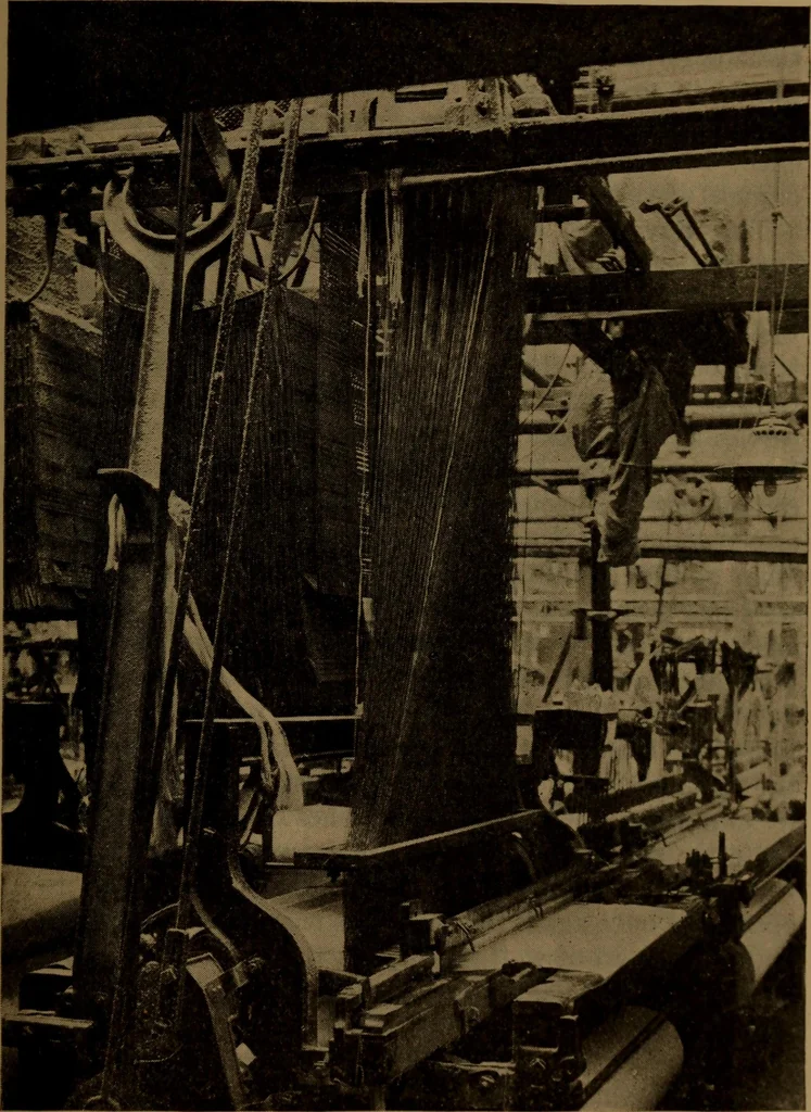 An illustration from The velvet and corduroy industry; a brief account of the various processes connected with the manufacture of cotton pile goods, 1922, leaf 46