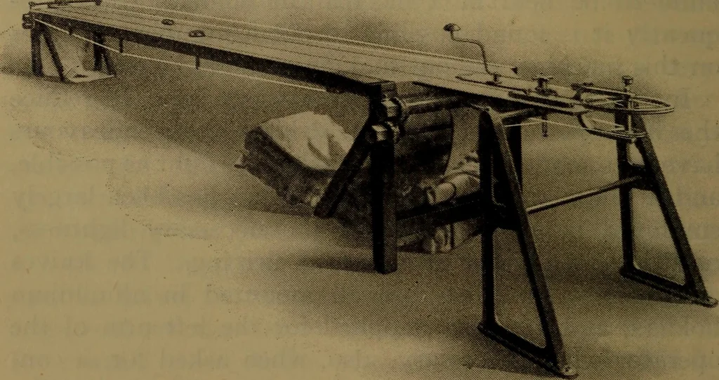 An illustration from The velvet and corduroy industry; a brief account of the various processes connected with the manufacture of cotton pile goods, 1922, leaf 77