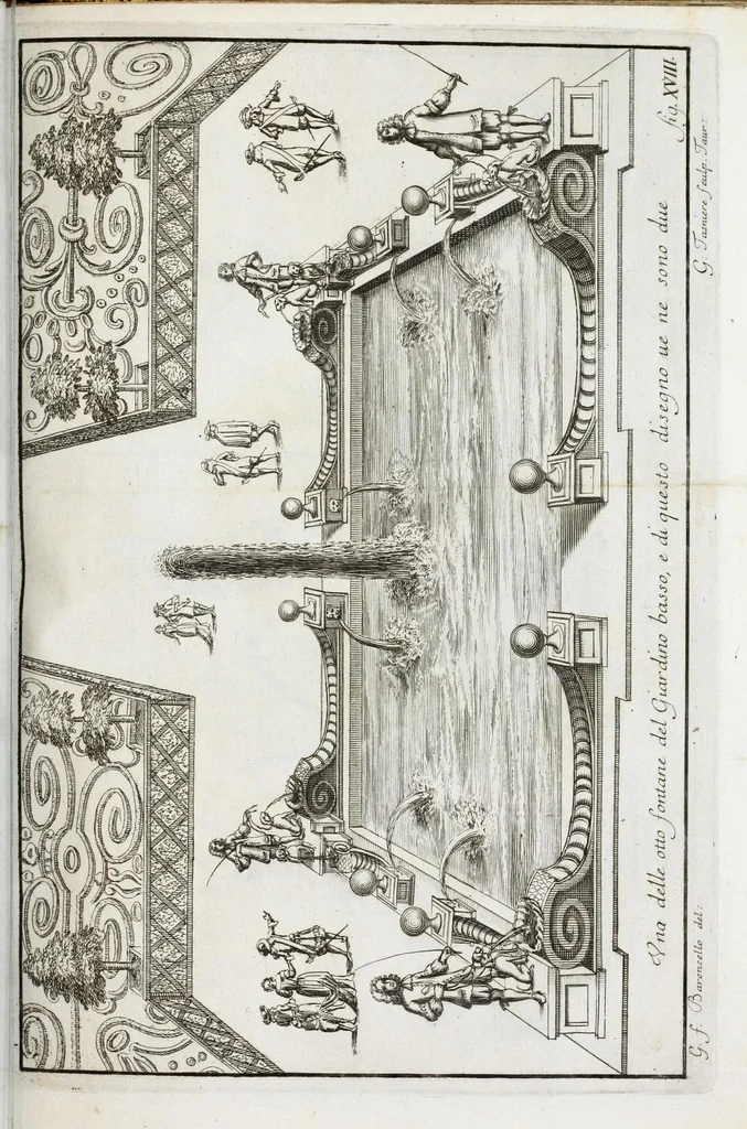 An illustration from Venaria Reale : palazzo di piacere, e di caccia, ideato dall'altezza reale di Carlo Emanvel II, duca di Sauoia, re di Cipro &c., 1674, leaf 183
