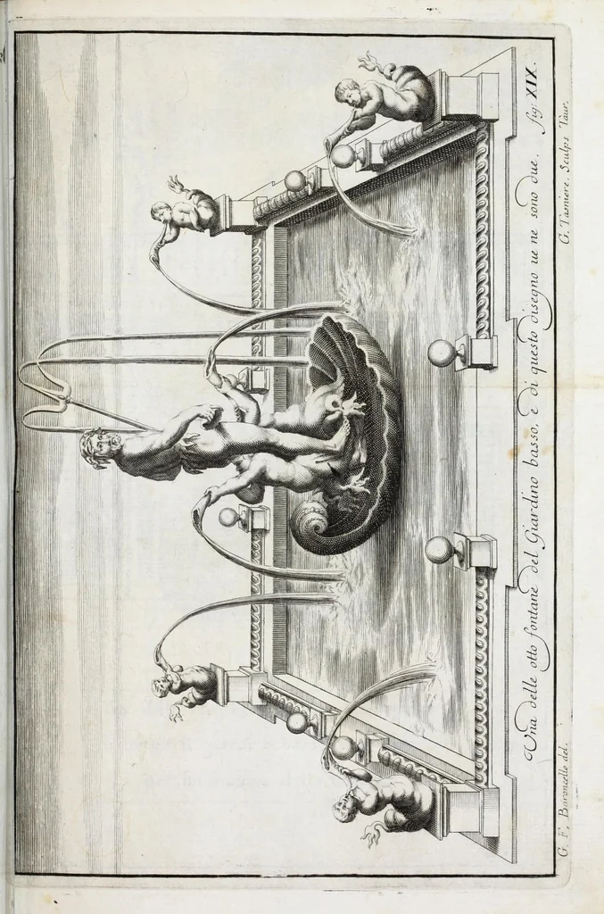 An illustration from Venaria Reale : palazzo di piacere, e di caccia, ideato dall'altezza reale di Carlo Emanvel II, duca di Sauoia, re di Cipro &c., 1674, leaf 185