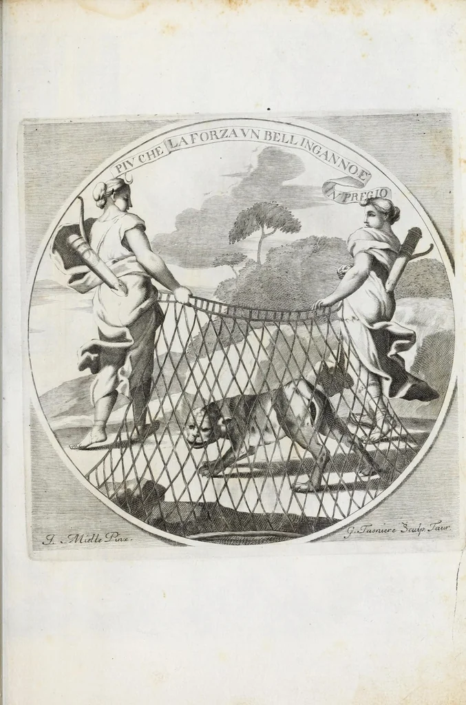 An illustration from Venaria Reale : palazzo di piacere, e di caccia, ideato dall'altezza reale di Carlo Emanvel II, duca di Sauoia, re di Cipro &c., 1674, leaf 213