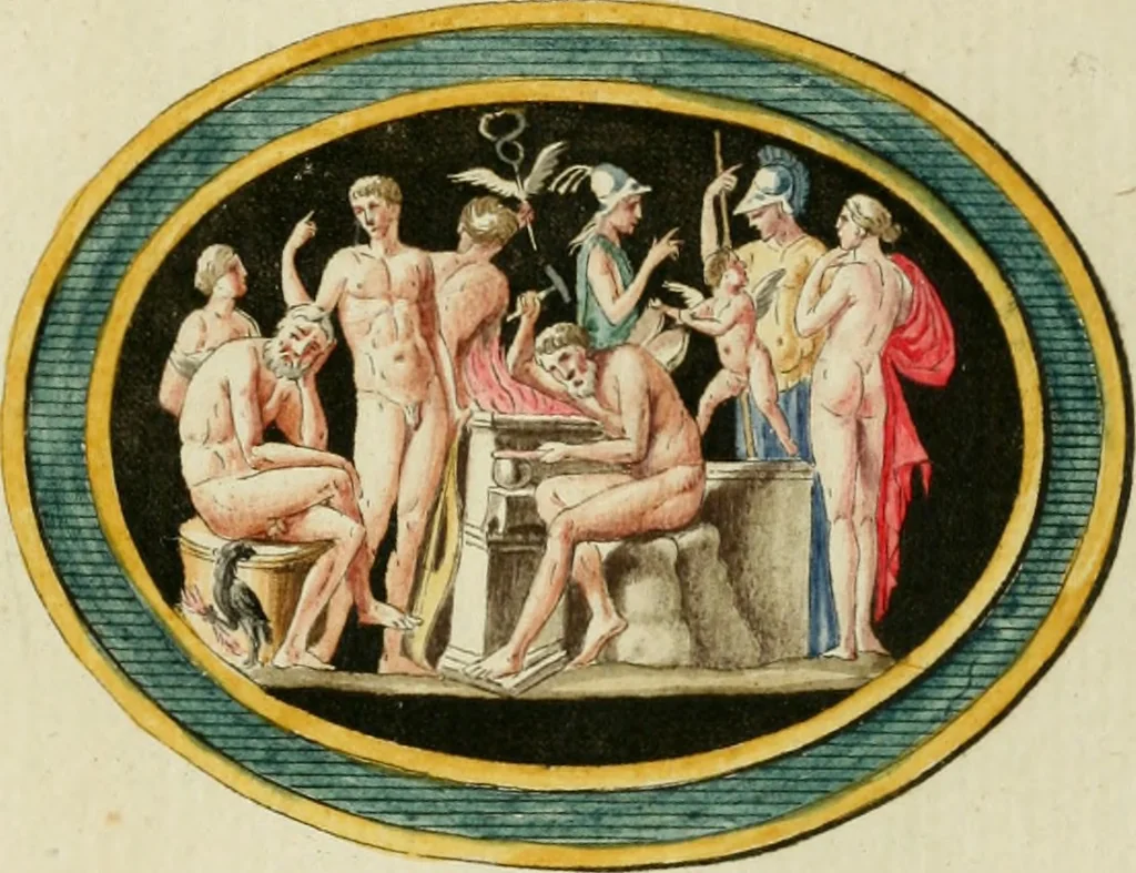An illustration from Veneres uti observantur in gemmis antiquis, 1771, leaf 38